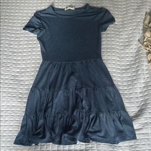 BeBop Blue Ruffled Sundress with Mock Neck